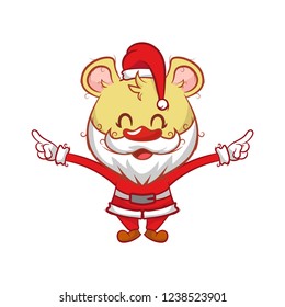 Bear dressed as Santa Claus