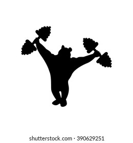 bear dumbbell on a white background.