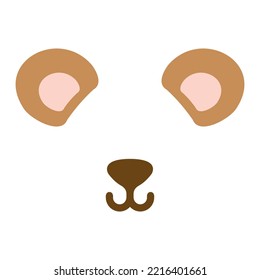 Bear ear color on a white background. Vector illustration