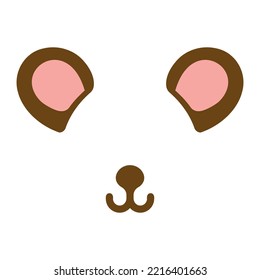 Bear ear color on a white background. Vector illustration