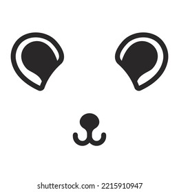 Bear ear icon on a white background. Vector illustration