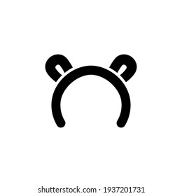 bear ears solid Icon.carnival and tool vector illustration on white background