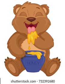 Bear eats honey