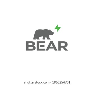 Bear electricity logo vector animals illustration, bear icon modern symbol for graphic and web design