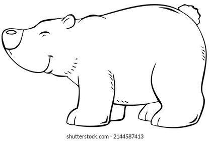 Bär. Element zum Färben der Seite. Cartoon-Stil.
