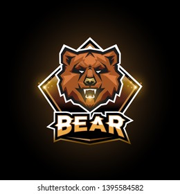 bear emblem design on dark background