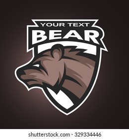 Bear Emblem, Logo For A Sports Team.