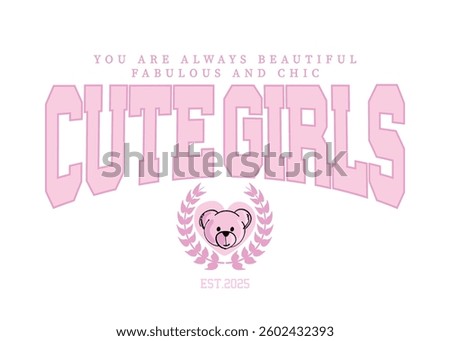 Bear emoji face drawing. Cute beautiful quote typography vintage lettering words. Vector illustration design for fashion graphics, t shirts, prints, posters.