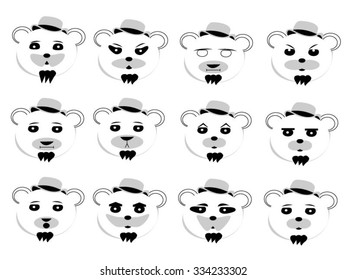 Bear emoticons expressions