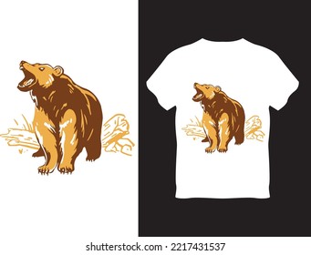 bear escort logo design vector template .eps
