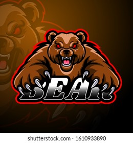 Bear esport logo mascot design