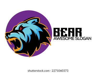 bear esport logo mascot design