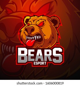 Bear esport mascot logo design