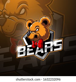 Bear esport mascot logo design