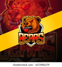 Bear esport mascot logo design