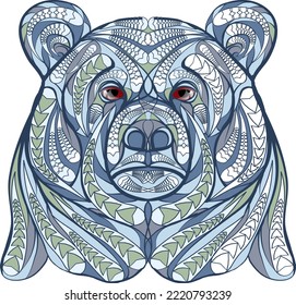 Bear Ethnic. Hand drawn decorative vector illustration. Color