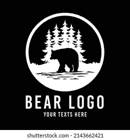 Bear and Explore Wildlife Adventure Badge Logo