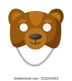 Bear eye mask for fun flat icon Masquerade costume