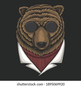 bear eyeglasses vector illustration for your company or brand