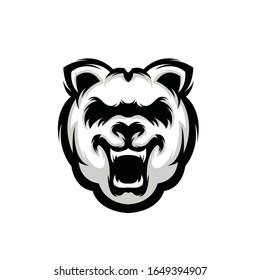 Bear face angry logo design 