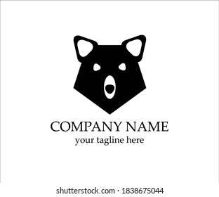 Plantilla de logotipo de animal de cara al oso