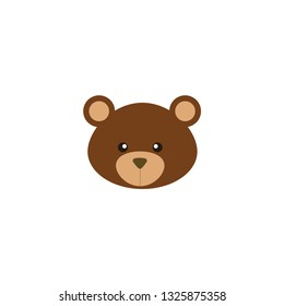 bear face cartoon icon on a white background