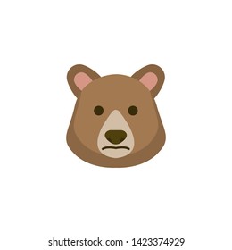 bear face cute cartoon icon vector on a white background