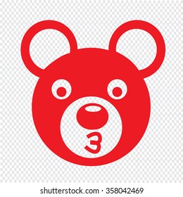Bear Face emotion Icon Illustration sign design