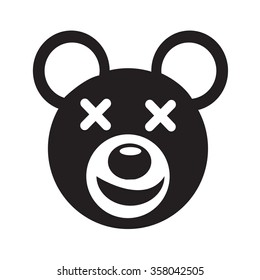 Bear Face emotion Icon Illustration sign design