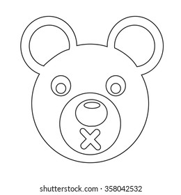 Bear Face emotion Icon Illustration sign design