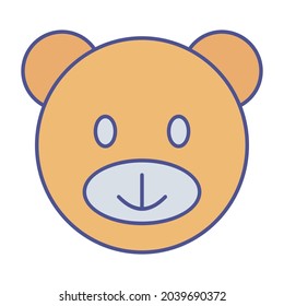 Bear Face  Fill inside vector icon which can easily modify or edit 