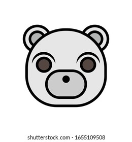 Bear face with filled line 