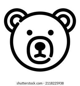 Bear Face Flat Icon Isolated On White Background