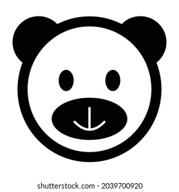Icono vectorial de estilo de glifo de cara de oso que puede modificar o editar fácilmente 