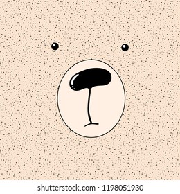 bear face hand drawing illustration vector.