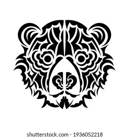 Bear face or Bear head tribal tattoo design vector with white background