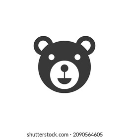 Icono de cara del oso Gráfico vectorial negro y blanco