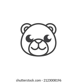 Icono de la línea frontal del oso. signo de estilo lineal para concepto móvil y diseño web. Icono vector de contorno de oso de peluche. Símbolo, ilustración del logotipo. Gráficos vectoriales