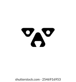 Logotipo de la cara del oso. Mirada seria enojada. Sólo ojos y nariz.