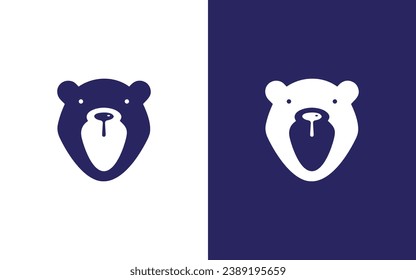 Icono de diseño del logotipo de cara de oso