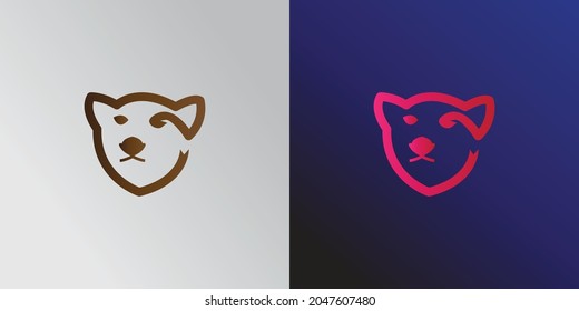logotipo de cara de oso adecuado para marca o logotipo de empresa