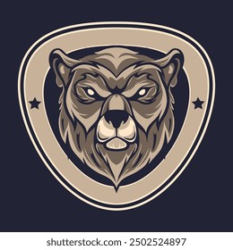 bear face logo vector with best design quality