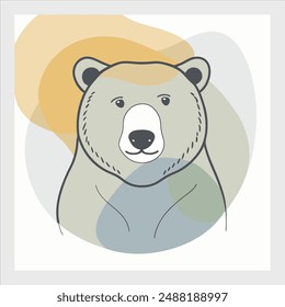 Ilustración vectorial de mascota cara de oso