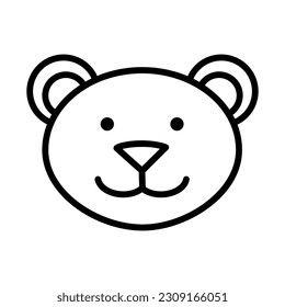Bear face, muzzle. Doodle style. Hand drawn character. Animal head illustration. Vector hand drawn illustration.