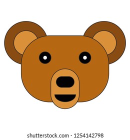 Bear face on a white background. Vector illustration of a bears head.