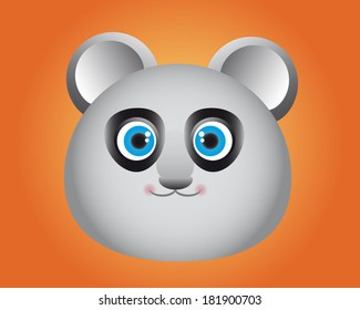 bear face on a yellow-orange background