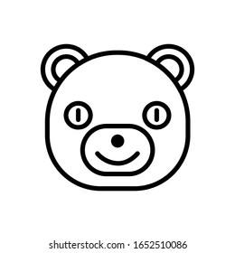 Bear face with outline icon vector
