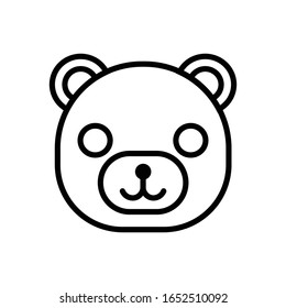 Bear face with outline icon vector