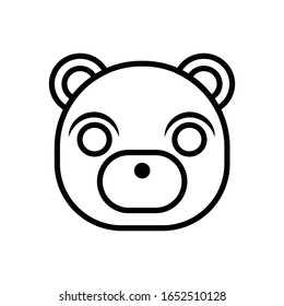 Bear face with outline icon vector