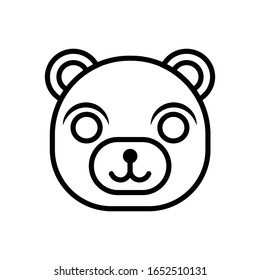 Bear face with outline icon vector